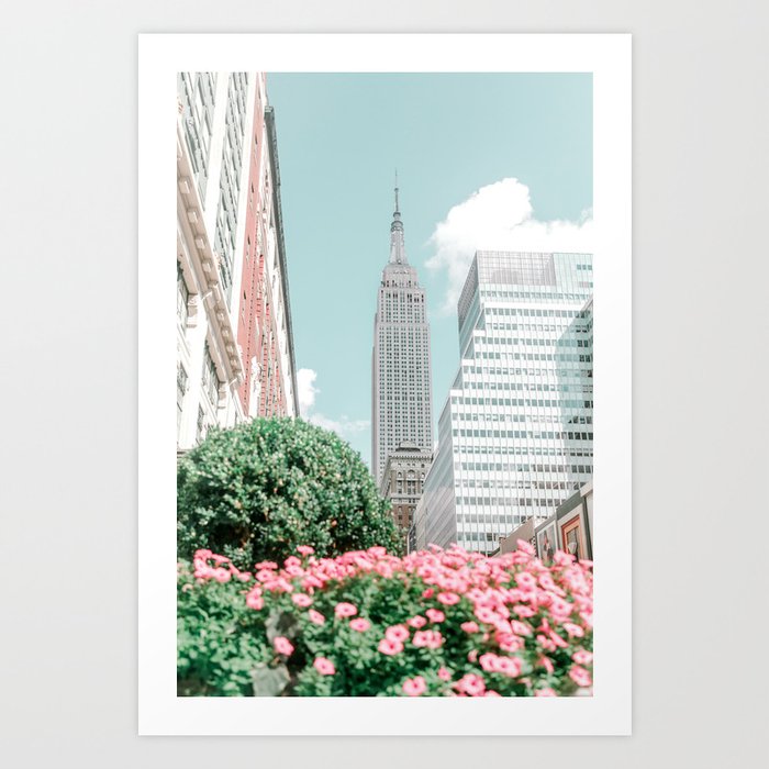 New York City Skyline Blue Travel Photography Art Print