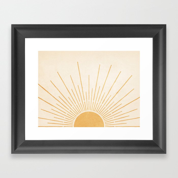 Boho Sun no. 5 Yellow Framed Art Print
