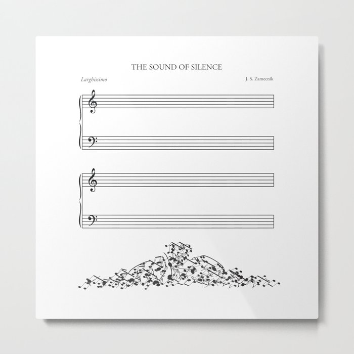 The Sound Of Silence Mono Metal Print By Qbfox Society6