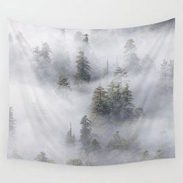 Forest In The Sky - Redwood National Park Foggy Trees Wall Tapestry