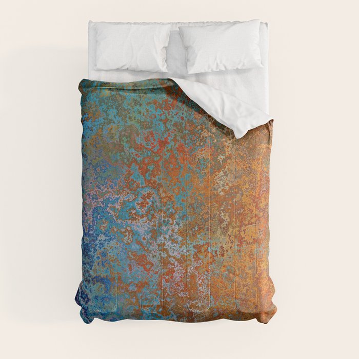 Vintage Rust Copper and Blue Comforter
