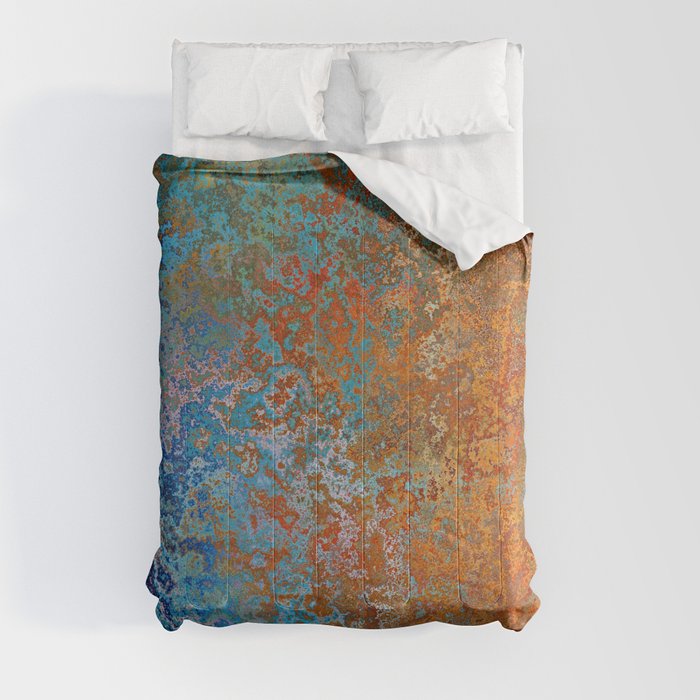 Vintage Rust, Copper and Blue Comforter