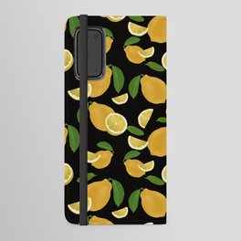 Lemons Pattern Black Android Wallet Case