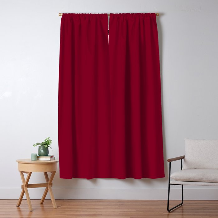 Burgundy Red Solid Color Blackout Curtain By Simplycolors Society6