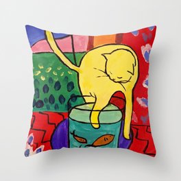 Cat with Red Fish- Henri Matisse Throw Pillow