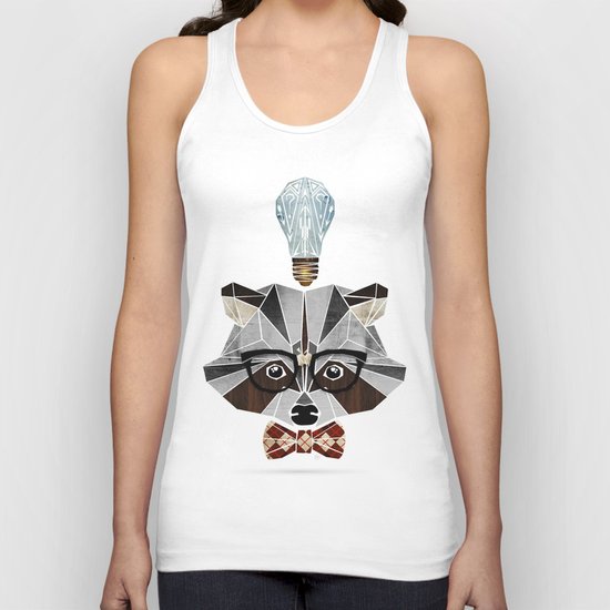 raccoon nerd Unisex Tank Top