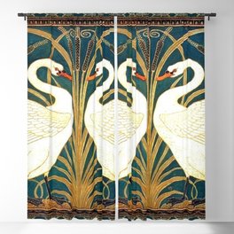 Walter Crane Swan Rush And Iris Blackout Curtain