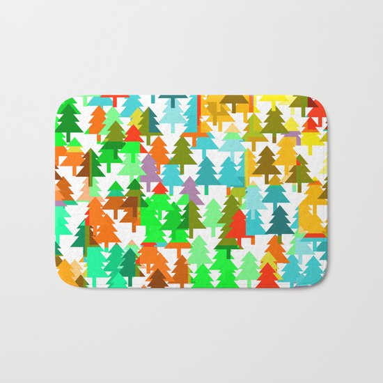 Colorful fir pattern Bath Mat