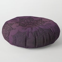 Mandala Violet Black Spiritual Zen Bohemian Hippie Yoga Mantra Meditation Floor Pillow