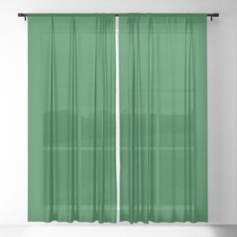 Forest Green Solid Color Block Sheer Curtain