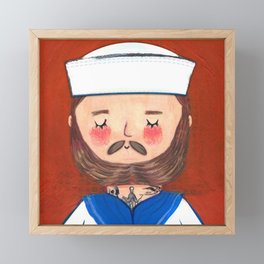 Sleepy Sailor Framed Mini Art Print