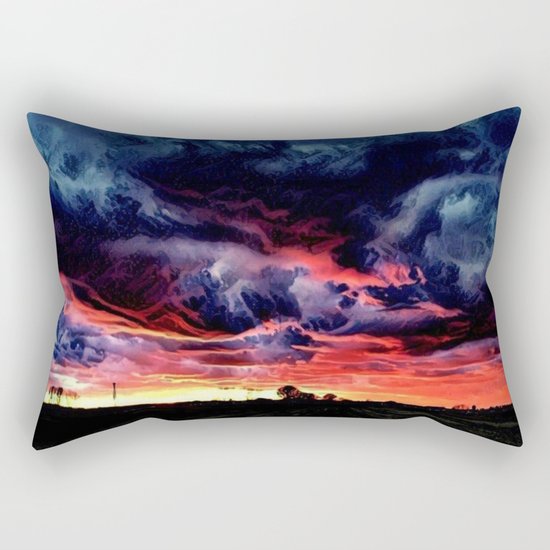 Sunset over the Horizon (Gorgeous Landscape) Rectangular Pillow