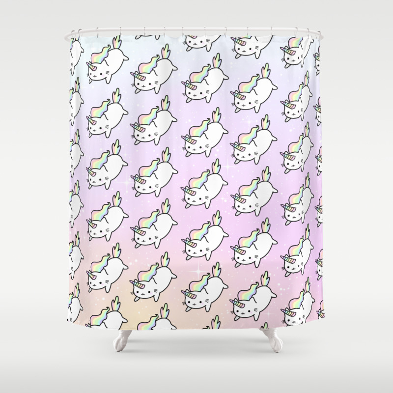 Pastel Cat Unicorns Shower Curtain By Artbybee7 Society6