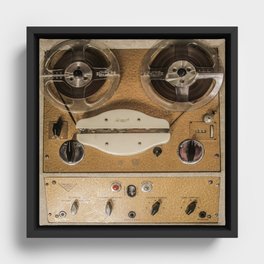 Vintage retro tape recorder  Framed Canvas