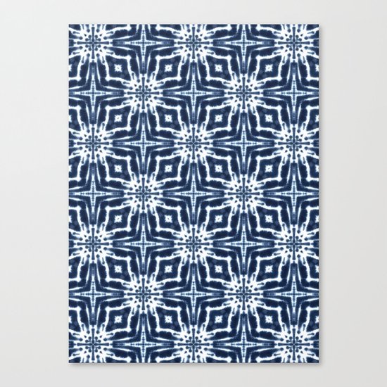 Watercolor Shibori Indigo Canvas Print