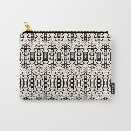 Art Deco . Black and beige pattern . Carry-All Pouch