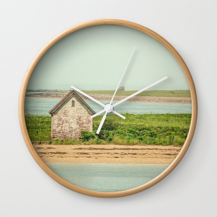 Little Beach House with Seagull Atop Wall Clock