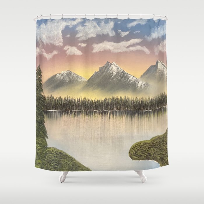 Paradise Away by Hafez Feili. Shower Curtain