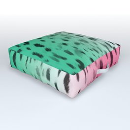 Leopard green and pink gradient  Outdoor Floor Cushion