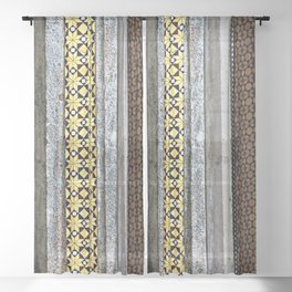 Orvieto Cathedral Ornamental Mosaic Facade Detail Sheer Curtain