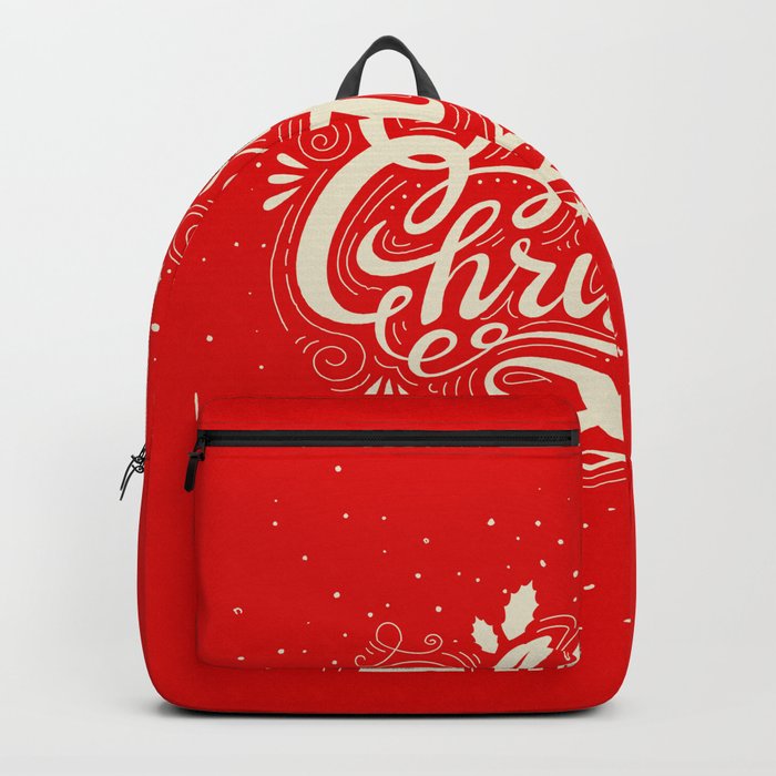 Merry Christmas 01 - Red Background Backpack
