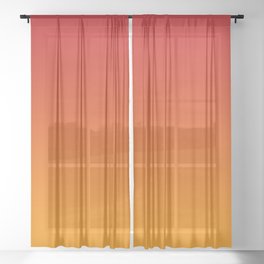 Red Orange Gradient Sheer Curtain