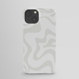 Liquid Swirl Abstract Pattern in Nearly White and Pale Stone iPhone Case