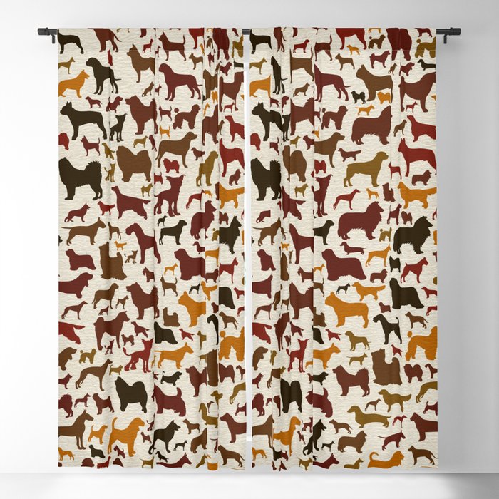 Dog breeds Silhouettes Pattern Blackout Curtain
