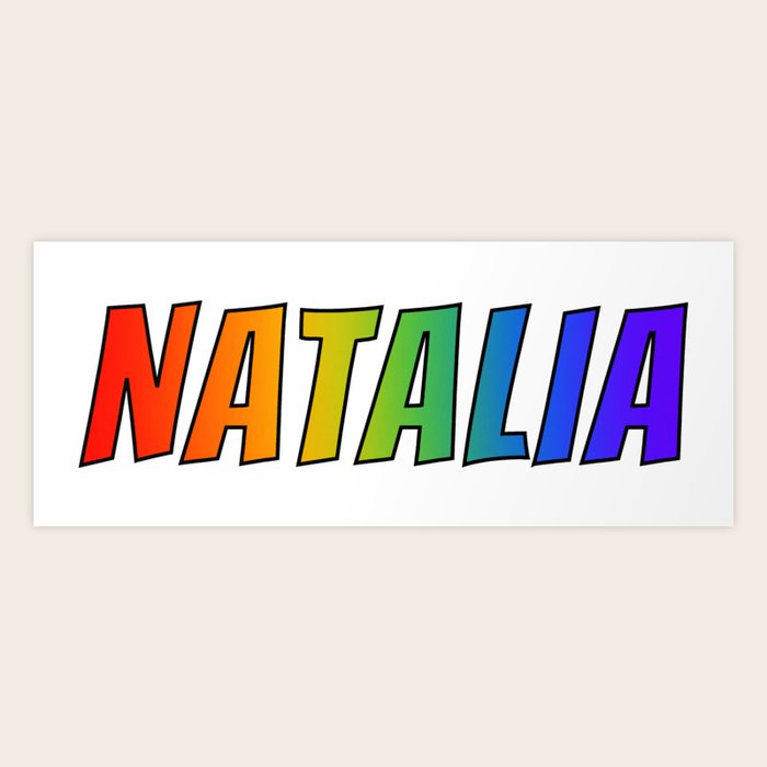 "NATALIA" First Name Rainbow Spectrum Gradient Colors Pattern Art Print