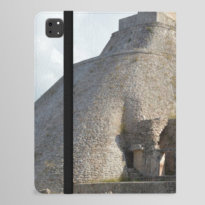 Mexico Photography - Ancient Archaeological Site Under The Cloudy Sky iPad Folio Case