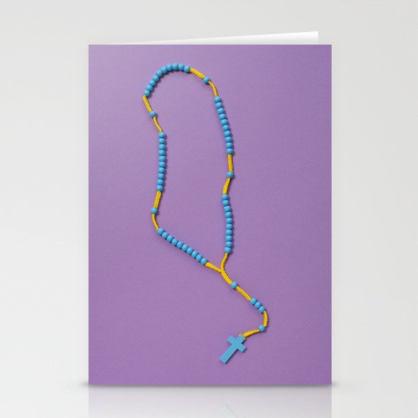 Colored Rosary // Yellow + Light Blue Stationery Cards