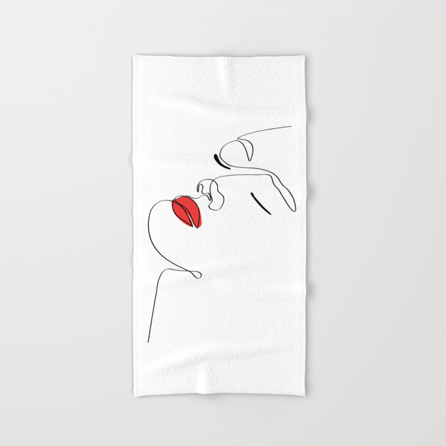 Women With Red Lipstick Hand Bath Towel