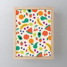 Funky Fruits - Cream Framed Mini Art Print