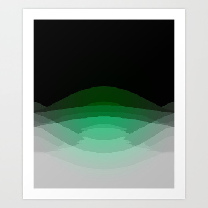 Green Gray Ombre Art Print