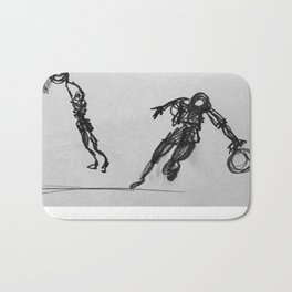 Court Side Bath Mat | Abstract, Black and White, Sports, People 