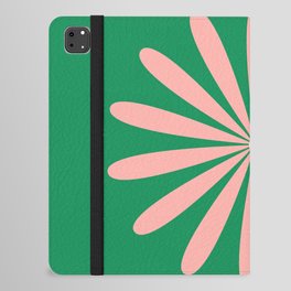 Big Daisy Retro Minimalism in Pink and Bright Green iPad Folio Case