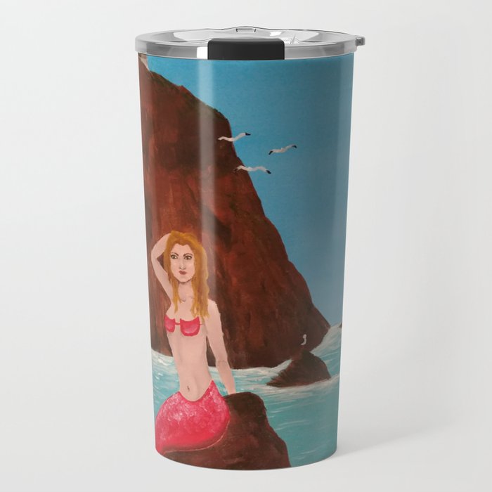 Mermaids on a rock Travel Mug