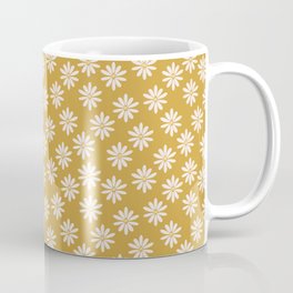 Retro Daisy Flower - Goldenrod Yellow white pink blush Mug