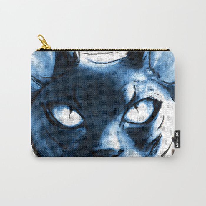 Blue cat anime illustration Carry-All Pouch