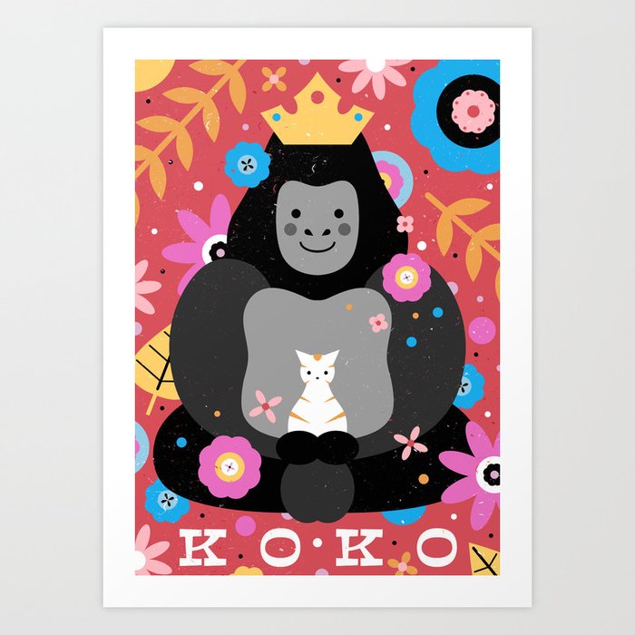 Koko The Gorilla Art Print By Carlywatts Society6