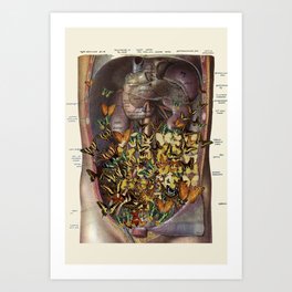 feeling fluttery anatomical collage by bedelgeuse Art Print