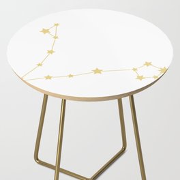 Pisces Sign Star Constellation Art, Retro Groovy Gold Font, Wall Decor Side Table
