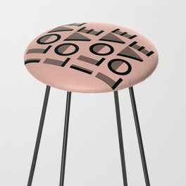 I Love Love - Jazz Age Coral pink color modern abstract illustration  Counter Stool