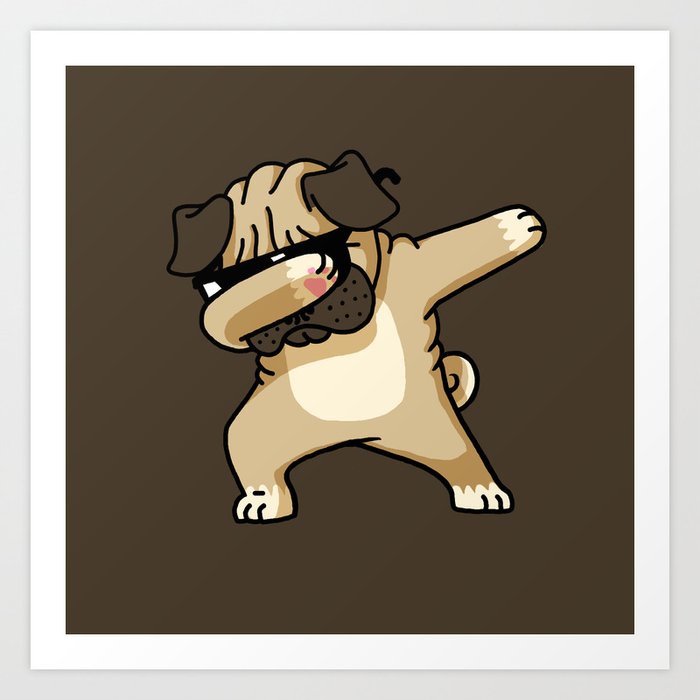 Dabbing Pug Art Print