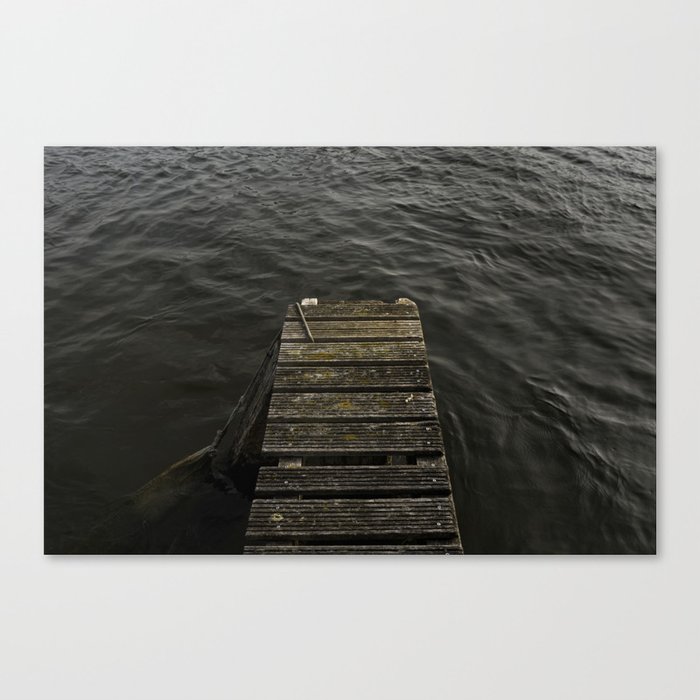 Jetty over dark water | Dutch Glory photography | Netherlands | natural colors Canvas Print