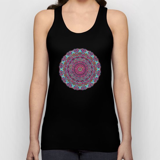 Pink and blue hearts mandala Unisex Tank Top