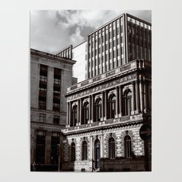 Black and White Buildings Poster