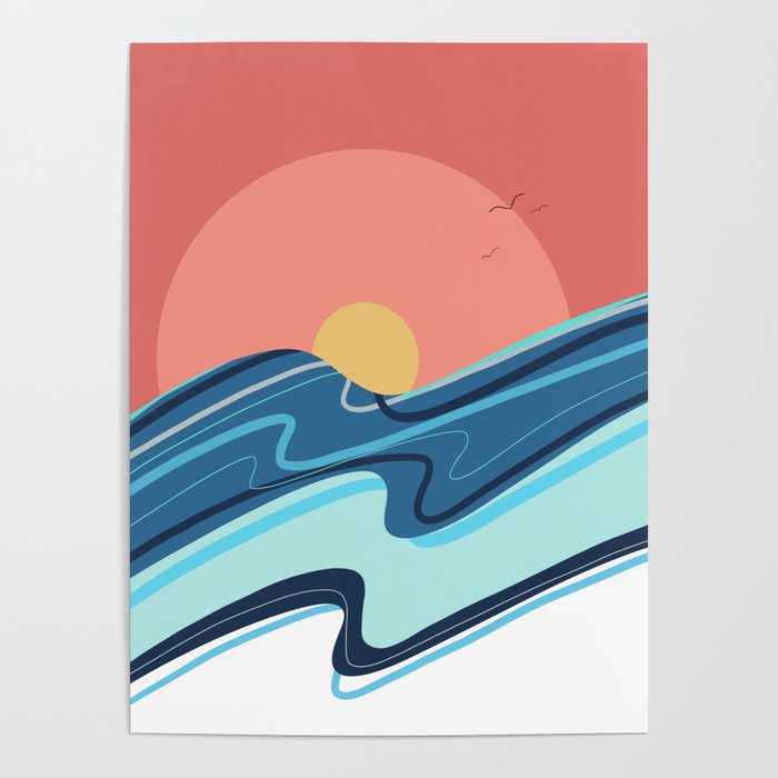 Sun Kissed Sea Poster