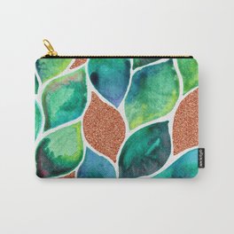 Gold and Watercolor leaves Carry-All Pouch
