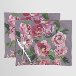 Happy peony lilac background Placemat